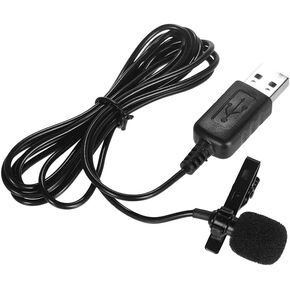 Andoer Mini Lavalier Lapel Clip-on Condenser Microphone Mic with USB Plug for Computer PC Laptop