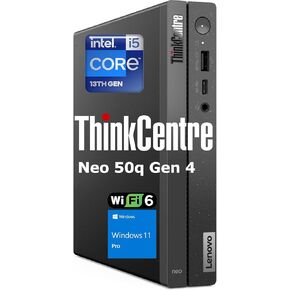 Lenovo ThinkCentre Neo 50q Gen 4 Tiny Business Mini Desktop Computer, Intel 8-Core i5-13420H (Beat i7-1355U), 16GB DDR4 RAM, 512GB PCIe SSD, WiFi 6, Type-C, DisplayPort, HDMI, Windows 11 Pro, Wendbo