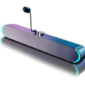 YMG Computer Speakers for Desktop PC, Wired USB Powered Soundbar with Blue Tooth Monitor PC Speakers with Knob Control 3.5mm Cable for Laptops, Tablets, Esport, Gaming Speakers (with Mini Mic, Pink) in Saudi Arabia