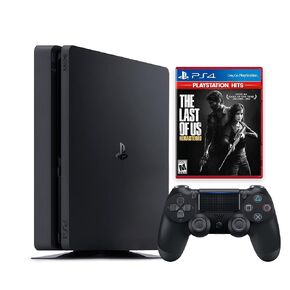PlayStation 4 Slim 500GB Console with Aftermarket Black Wireless DS Controller with The Last of Us Remastered PS4 Game Disc - PS4 Gaming System (Renewed)