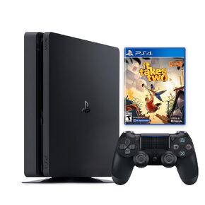 PlayStation 4 Slim 1TB Console مع وحدة التحكم اللاسلكية اللاسلكية Black Wireless DS مع قرص لعبة PS4 - نظام ألعاب PS4 [لعبة فيديو] [لعبة فيديو] (متجددة) [لعبة فيديو]