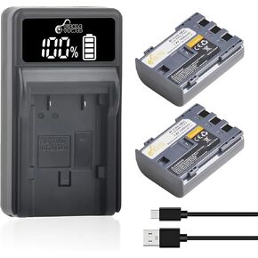 Pickle Power NB-2L NB-2LH Battery 2-Pack and LED Dual Charger for Canon Rebel XTi XT, PowerShot G7 G9 S80 S70 S60 S50 S45 S40 S30, EOS 350D 400D and More