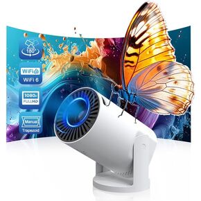 Wireless Mini Projector with WIFI 6 and 5G, 4K 1080P Support Portable Projector 180° Rotatable. 17"-130" Screen Video Projector. Compatible forSmartphone, Laptop, PC(Q5 mate)