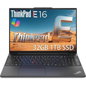 Lenovo ThinkPad E16 Gen 2 Business Laptop (16" FHD+ Anti-glare, AMD Ryzen 5 7535U (> Intel i7-1360P), 32GB DDR5, 1TB SSD) Fingerprint, Backlit, RGB Webcam, Wi-Fi, RJ-45, Win 11 Pro w/ Copilot