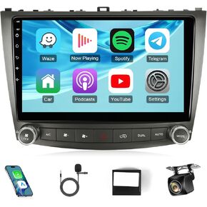 Android Car Radio for Lexus IS250 IS300 IS350 2006-2012 Stereo Upgrade Compatible with Wireless Apple Carplay Android Auto, 10.1inch Touch Screen Radio with in-Dash Bluetooth WiFi GPS SWC MIC
