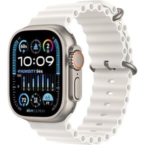 Apple Watch Ultra 2 [GPS + Cellular, 49mm] - Titanium Case With White Ocean Band, One Size (Renewed Premium)