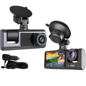 Dash Camera for Car Security Camera Dashcam Front and Rear Inside 1080P with WDR, Night Vision, G-Sensor Auto Lock, Loop Recording