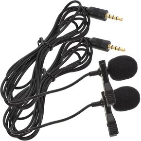 Homoyoyo 2pcs Lavalier Microphone High Sensitivity Recording Mic for Video Interview Live Streaming and Lecture Portable Mini Microphone for Smartphones and Cameras