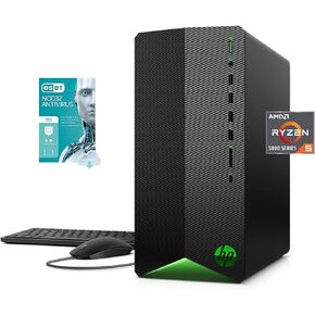 HP Pavilion Gaming Desktop PC - AMD 6-Core Ryzen 5 5600G Processor, AMD Radeon RX5500, 8GB RAM, 256GB PCIe NVMe SSD, Win 10 Home (Renewed)