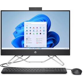 HP 24"" All-in-One Desktop, Intel 10-Core i5-1235U, 23.8"" FHD IPS Touchscreen, Intel Iris Xe Graphics, WiFi 6, HDMI, 1080P Camera, 32GB DDR4 2TB M.2 SSD, Win11 Home, Jet Black, 24-CB100