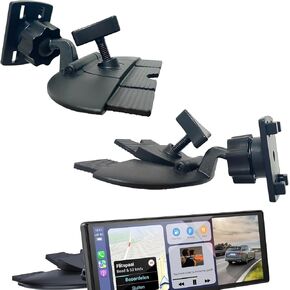 EXTOMUXE CD Slot Mount for CarPlay Screen [Secure 4-Button Lock], 360° Rotation CD Mount for CarPlay Screen Compatible with GPS Monitors