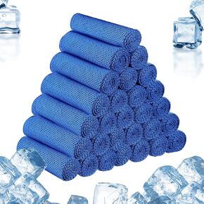 30 Pack Cooling Towels 40'' x 12'' Ice Breathable Gym Sweat Rags Microfiber Quick Cold Towel for Neck and Face, Soft Chilly Workout Rags for Sports, Gym, Yoga, Camping, Running & More Activities