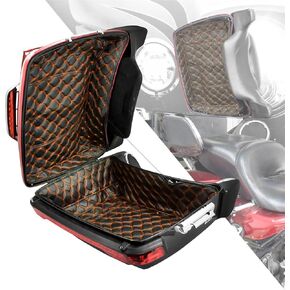 بطانات HDBUBALUS King Tour Pack Lines، خيط أبيض، حشوات Touring Pak مناسبة لـ Harley Touring Electra Road King Street Glide Ultra Limited 2014-2022 (نمط الأزهار) in Kuwait