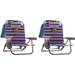 Tommy Bahama Backpack Beach Chair 2 Pack Aluminum (Tropical Sunset)