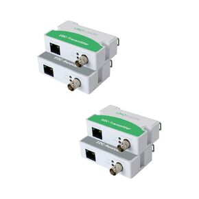 LINOVISION POE Over Coax EOC Converter IP Over Coax Max 3000ft Power and Data Transmission Over Regular RG59 Coaxial Cable for Upgrading Analog Surveillance System to IP Surveillance System (2 Pack)