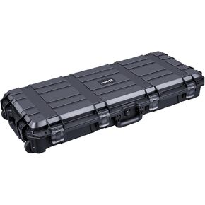 Lykus HC-9010 Long Waterproof Hard Case with Customizable Foam Insert and Wheels, Interior Size 34.17x13.19x5.12 in, Suitable for long items