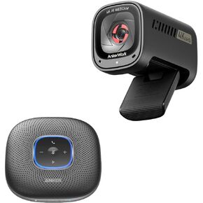 Anker AnkerWork C310 4K Webcam PowerConf Speakerphone, 12 Megapixel, AI Auto Focus, AI Framing, AI Noise Canceling Mic, 1080p@60FPS HDR, Zoom Certified, 360° Enhanced Voice Pickup, 24H Call Time