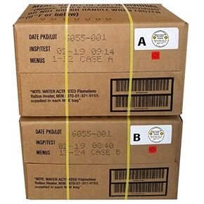Western Frontier MRE 2019 DATE DATE CASE A and CASE B BUNDLE ، 24 وجبة معبأة في عام 2016. وجبة الفائض العسكري جاهزة لتناول الطعام.