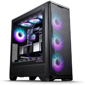 Phanteks Eclipse G400a ATX Mid-Fower Computer ، حالة الكمبيوتر مع لوحة جانبية من الزجاج المقسى ، هيكل ألعاب RGB ، 4 × 140 ملم مثبت مسبقًا ، أسود D-RGB