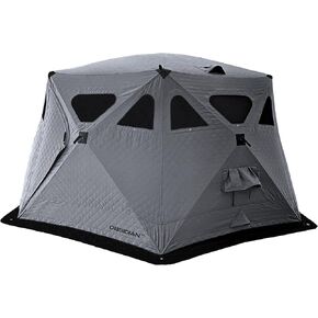 Obsidian - Heavy Duty 4 Season Camping Shelter, 6-8 Person Capacity, Instant Pop-Up Tent, Insulated and A/C Ready, Removable Floor for Easy Cleaning or Ice Fishing