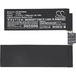 Cameron Sino Battery for A2301 ، A2377 ، A2459 ، A2460 ، iPad Pro 11 2021 ، iPad Pro 11 3rd Gen 2021 PN: A2369 7600MAH / 28.73WH