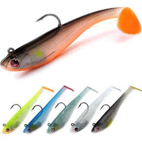 𝗘𝗫𝗔𝗨𝗥𝗔𝗙𝗘𝗟𝗜𝗦 Fishing Gear fishinglures Paddle Tail Shad Swimbaits Soft Lure PreRigged FishingLures Bait jighook bass Trout Walleye Pike Muskie Salmon Freshwater Saltwater Jigging Lure
