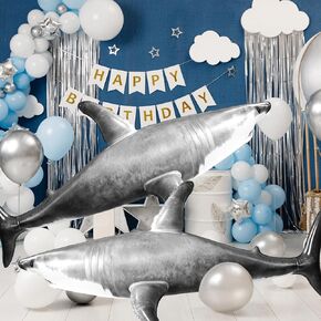 سمكة قرش زرقاء كبيرة قابلة للنفخ 79 انش لحمام السباحة، ديكور الحفلات، لوازم الهدايا، هدايا عيد الميلاد للاطفال والكبار in Kuwait
