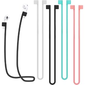 4 Pack Magnetic Anti-Lost Straps, Colorful Soft Silicone Wireless Earbud Lanyards for Sports Running, Secure Fit & Comfortable Wear (4 Colors)