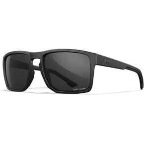 Wiley X WX Founder Sunglasses Safety Glasses for Men Shatterproof UV Eye Protection for Combat, Shooting Captivate Grey Lenses Matte Black Frames