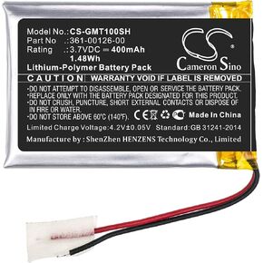 Cameron Sino Battery for Garmin 010-02357-00, Fenix 6X, Fenix 6X Pro Solar, Tactix Delta PN:Garmin 361-00126-00 400mAh / 1.48Wh