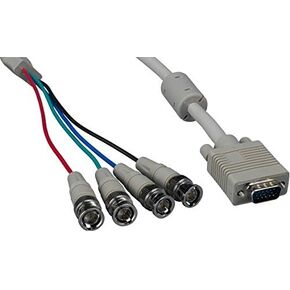 VGA HD15 Male to 4-BNC Male Monitor Cable with Ferrites (6 Foot (1 Pack))
