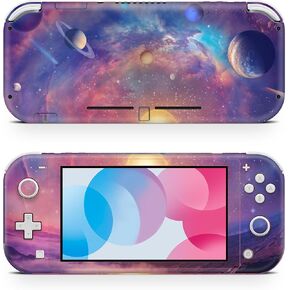 ZOOMHITSKINS Switch Lite Accessories, Compatible for Switch Lite Skin, Rose Pastel Planet Galaxy Rose Pastel Eclipse Solar Blue, 3M Vinyl, Durable & Fit, Easy to Install, Made in The USA