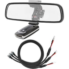 Radar Detector Rearview Mirror Mounting Bracket,13.8" Radar Detector Hard Wire Power Cord Mirror Wire Plug,with Braided Set of 3 (for Uniden R7 R8 R8w Radar)