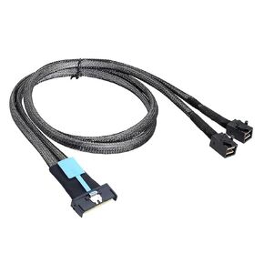 PCIE Gen5 MCIO 8X 8i to 2X S-AS HD SFF-8643 Connection Cable for Server Adapter Cable(50cm)