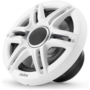 Clarion CMSP-651-SWG Premium 6.5-inch Coaxial Marine Speakers, 50W RMS, with White & Gray Metallic Grilles