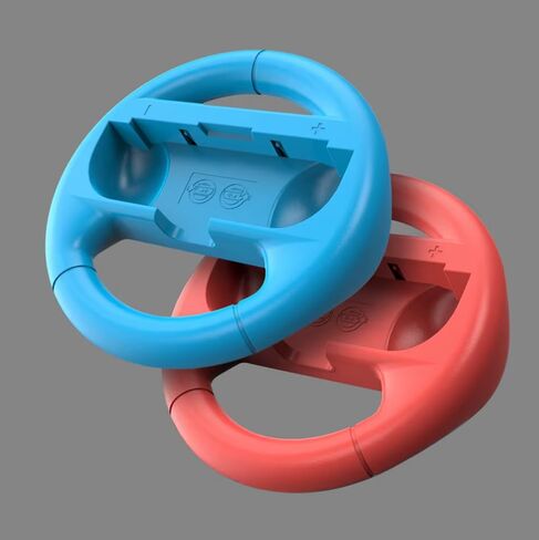 Steering Wheel Compatible with Nintendo Switch Wheel, Family Use Accessories Compatible with Switch JoyCon Controllers, 2 Pack (MultiColor) (White) in Kuwait