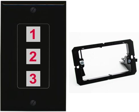 RiteAV Custom Wall Plate 3 Port, 1 Gang w-Bracket, Black/Black, Choose HDMI Coax 3.5mm Banana Cat5/6 Phone RCA Speaker Toslink USB in Saudi Arabia