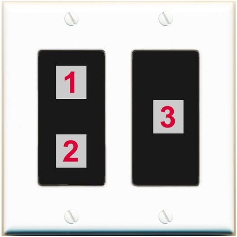 RiteAV Custom Wall Plate 3 Port, 1 Gang w-Bracket, Black/Black, Choose HDMI Coax 3.5mm Banana Cat5/6 Phone RCA Speaker Toslink USB in Saudi Arabia