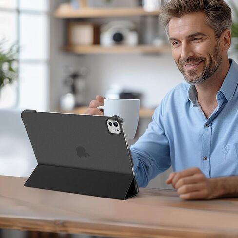 ProCase Smart Case for iPad Pro 11 Inch (M4) 2024 (Model: A2836/A2837/A3006), Slim Folio Stand Hard Back Shell Protective Tablet Cover for iPad Pro 11" 5th Generation 2024 -Black in Saudi Arabia