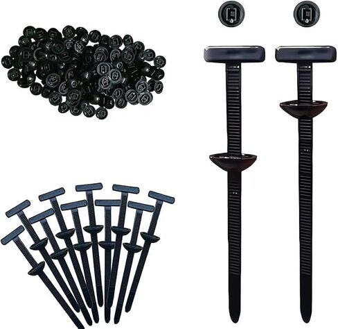 100pcs مشبك ربطة الكبلات العالمي من نايلون ، حامل روابط سحاب ذاتية الإغلاق الذاتي مع تصميم دبوس وزر للسيارة اليومية التلقائية للسيارات ، وروابط نايلون بلاستيكية بالسيارة in Kuwait