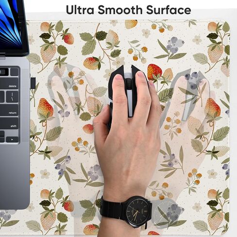 Gaming Mouse Pad - Extended Keyboard Mouse Pad Mat, Large PC Laptop Game Mouse Mat Huge Desk Pad with Stitched Edges, Anti-Slip Rubber Base Mousepad, 35.5"x15.4"x0.1" (MPX-02) in Saudi Arabia