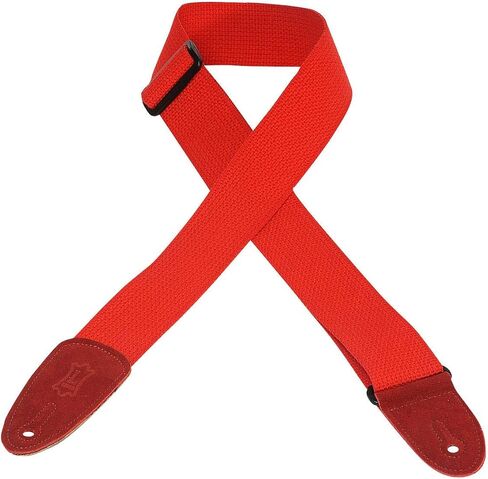 Levy's Leathers 2" Cotton Guitar Strap with Suede Ends and Tri-glide Adjustment. Adjustable to 58"; Black (MC8-BLK) in Saudi Arabia