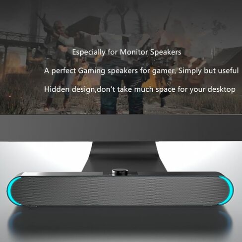مكبرات الصوت YMG للكمبيوتر للكمبيوتر الشخصي على سطح المكتب ، شريط صوت مدعوم من USB سلكي مع مكبرات صوت أجهزة كمبيوتر مراقبة أسنان زرقاء مع Control Control 3.5mm لأجهزة الكمبيوتر المحمولة والأجهزة اللوحية والرياضة الإلكترونية ومكبرات الصوت (مع Mini Mic ، Pi in Saudi Arabia