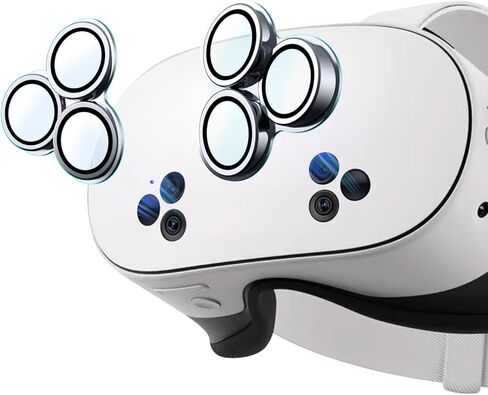 غطاء واقي العدسة الكاميرا متوافق مع إكسسوارات Oculus Meta Quest 3S ، وتصميم قطعة واحدة ، وزجاج رفيع 9 ساعات ، وإطار سبيكة ، ومكافحة ، ودقة عالية ، وحماية كاملة in Kuwait