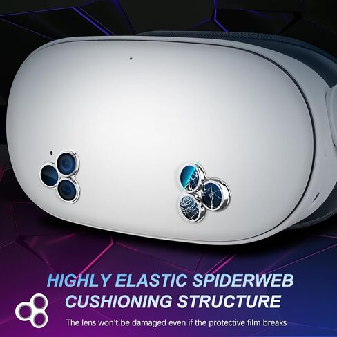 غطاء واقي العدسة الكاميرا متوافق مع إكسسوارات Oculus Meta Quest 3S ، وتصميم قطعة واحدة ، وزجاج رفيع 9 ساعات ، وإطار سبيكة ، ومكافحة ، ودقة عالية ، وحماية كاملة in Kuwait