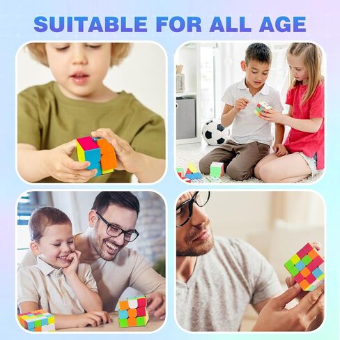 مجموعة مكعبات سرعة من اونتي في، مجموعة مكعبات سرعة سحرية مع مكعب سرعة 3×3،2×2، مكعب سرعة 4×4، مكعب سرعة هرمي، مكعب سرعة بدون ستيكر لاصق للاطفال الصغار والكبار، مجموعة مكعبات احجية للاطفال in Kuwait