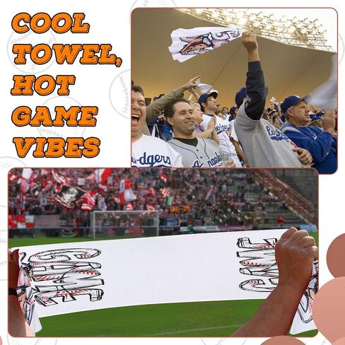 12 Pcs Baseball Game Day Accessories Football Cooling Towels Ball Team Gift Microfiber Basketball Breathable Chilly Towel 35"x15" Sports Soft Ice Towel for Coach Training(Baseball) in Kuwait