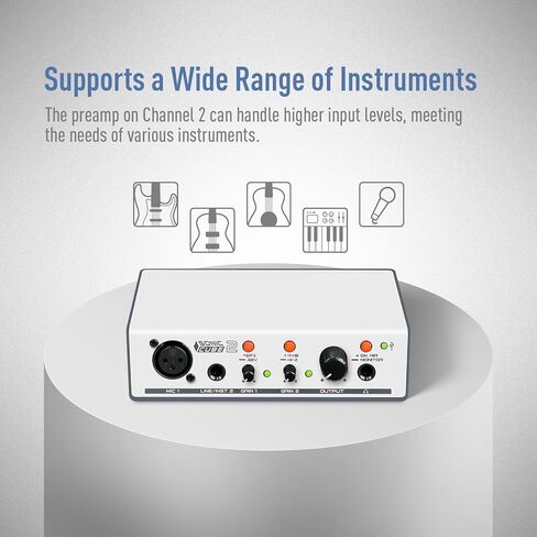 SONICAKE USB Audio Interface Podcast Mixer مع Preamp التناظرية 48V Phantom Power Recording Podcasting ومعدات البث مع XLR ومدخلات الخط لأجهزة MAC والكمبيوتر الشخصي USB-C التوصيل والتشغيل - Sonic Cube in Kuwait