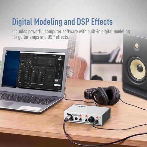 SONICAKE USB Audio Interface Podcast Mixer مع Preamp التناظرية 48V Phantom Power Recording Podcasting ومعدات البث مع XLR ومدخلات الخط لأجهزة MAC والكمبيوتر الشخصي USB-C التوصيل والتشغيل - Sonic Cube in Kuwait