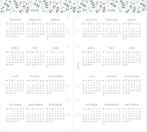 Filofax Calendar Diary Refill, Personal/Compact Size, Week-to-View, Garden Minimal Diary Pack, Multilingual: Five Languages, 2024 (C68492-24) in Saudi Arabia